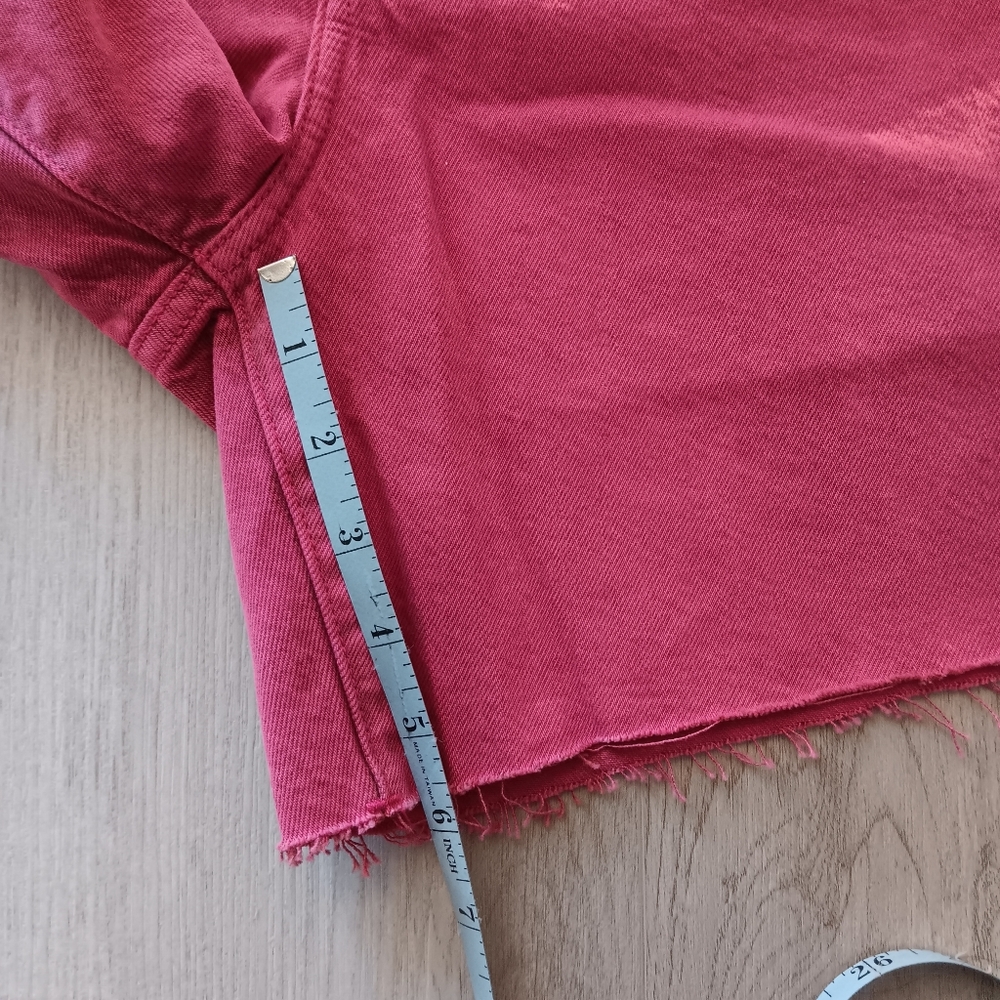 Rag & Bone Maya Jean Short 6" High Rise Bright Fuchsia Organic Cotton Size 28 - Picture 11 of 14